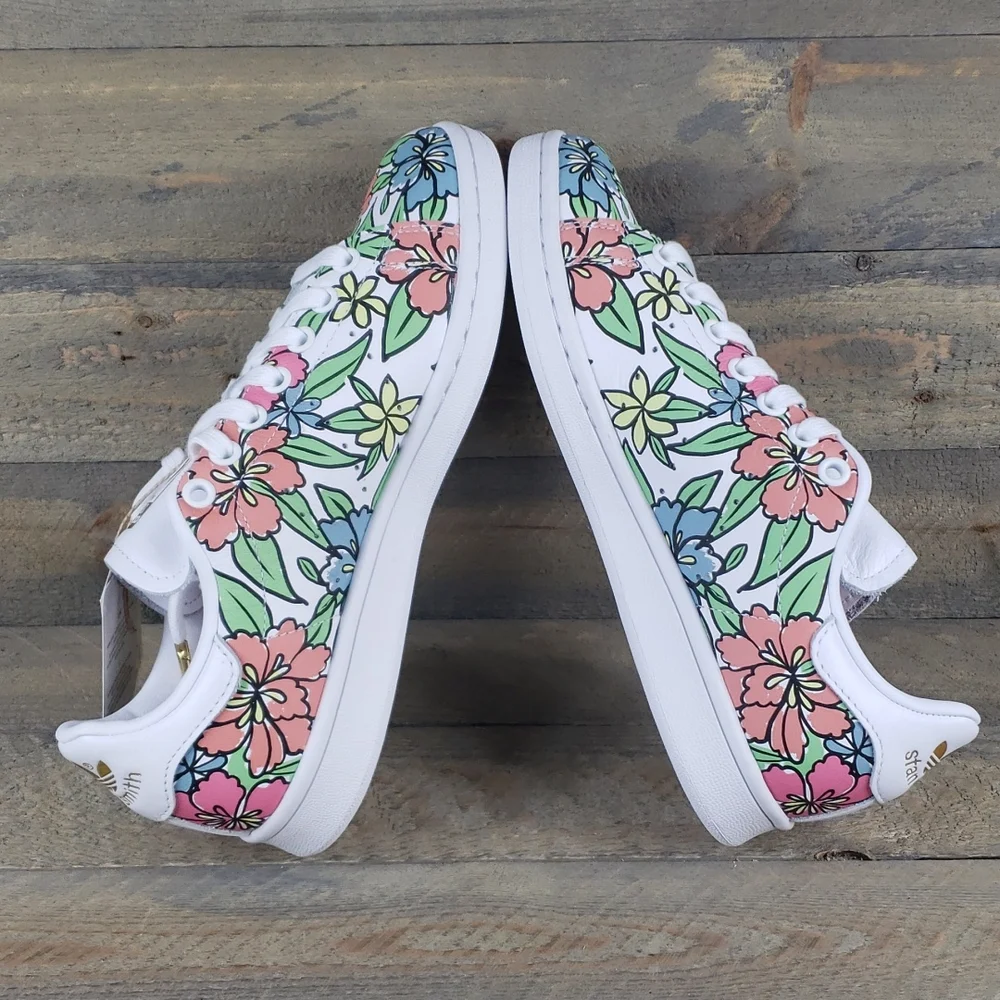 adidas Women's Stan Smith Leather All Over Floral Print Sneakers